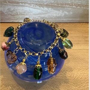 Art glass charm bracelet
